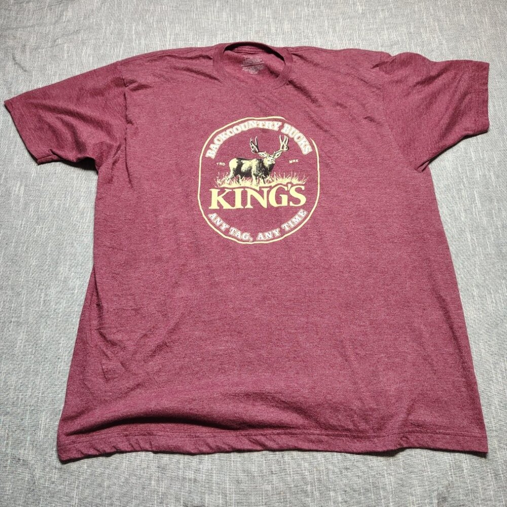 Kings Backcountry Bucks T-Shirt Size XXL Red‎ Heathered Graphic Hunting
